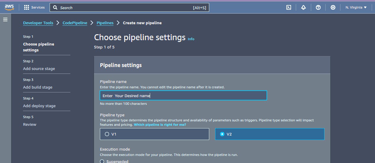 CodePipeline Option In AWS: Creating CodePipeline